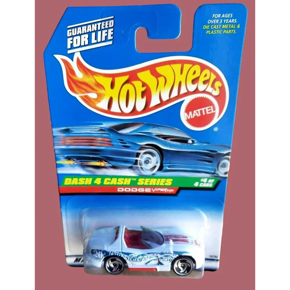 VTG 1998 Hot Wheels DODGE VIPER RT/10 Pearl White #724 DASH 4 CASH SERIES 4/4 SB